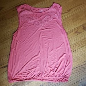 Loft Large 95% Rayon 5% Spandex Shirt with lace